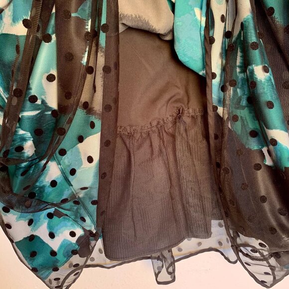 Eliza J Polka Dot Sheer Overlay Party Dress Sz 10 - Picture 9 of 11